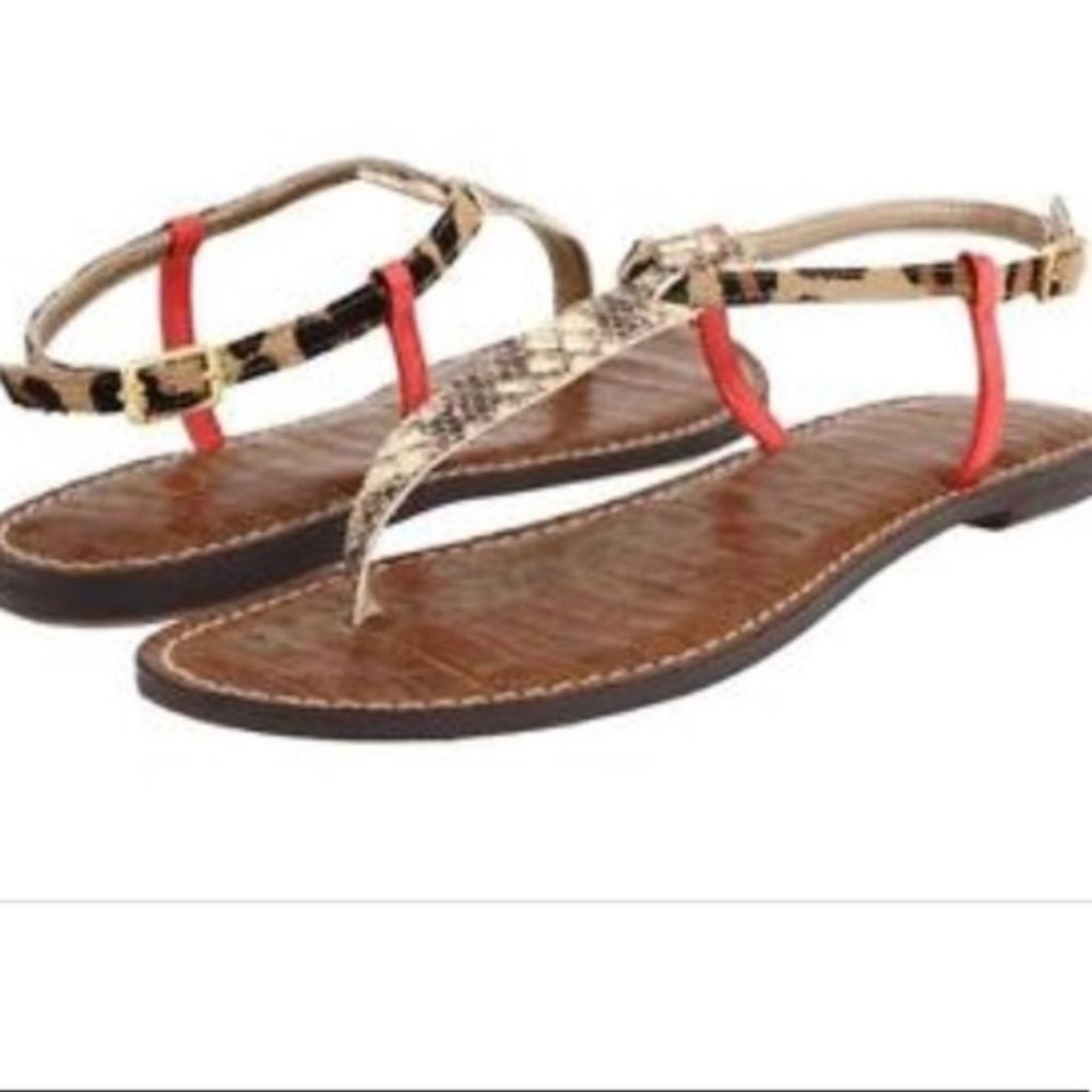 Sam Edelman Gigi Leather T-Strap Flat Thong Sandals